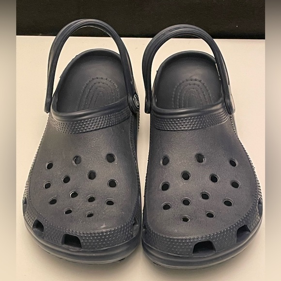CROCS, DARK BLUE UNISEX, CLOGS MULES WOMEN’S SIZE 11 MEN’S SIZE 9 W/STRAPS - Picture 2 of 8
